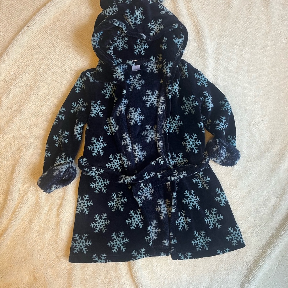GAP Kids Snowflake Pajama Robe - Navy and White
